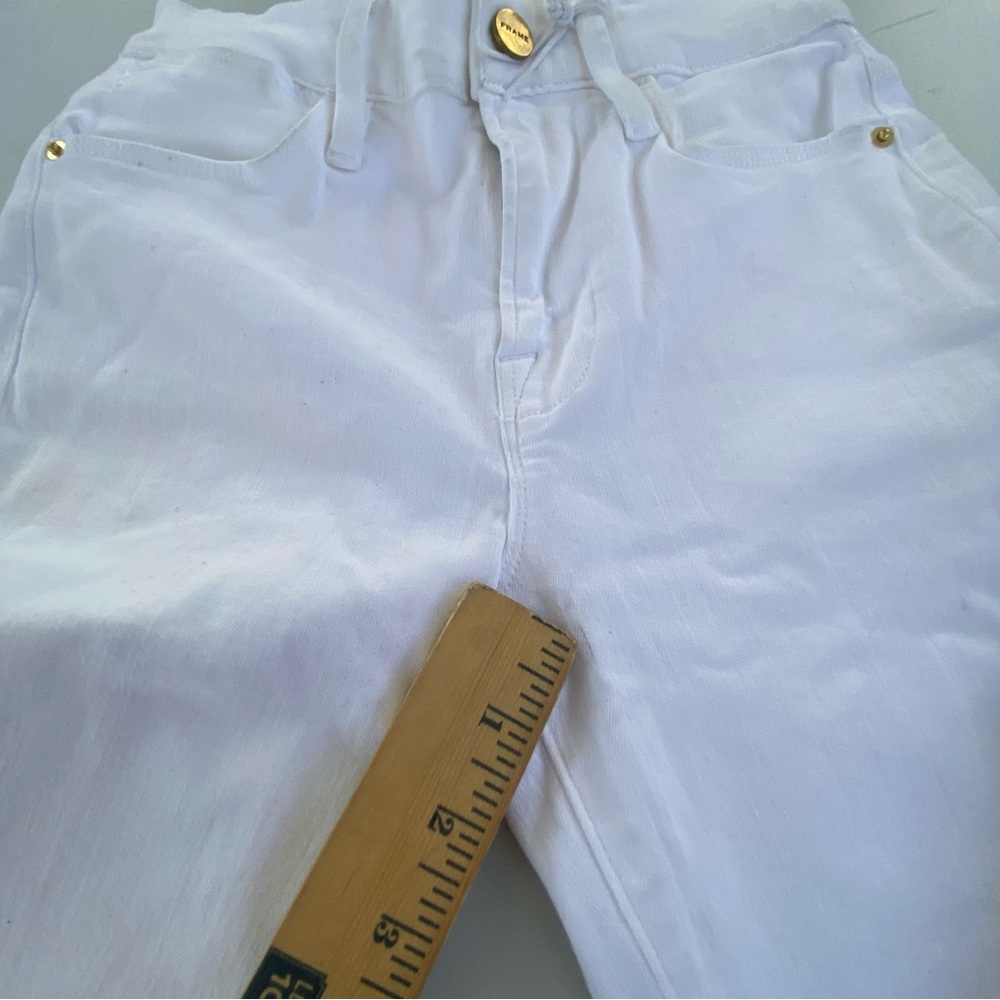 *scuffed* Le Frame High Rise White Flare Denim size 24 00 stretch - Picture 10 of 16